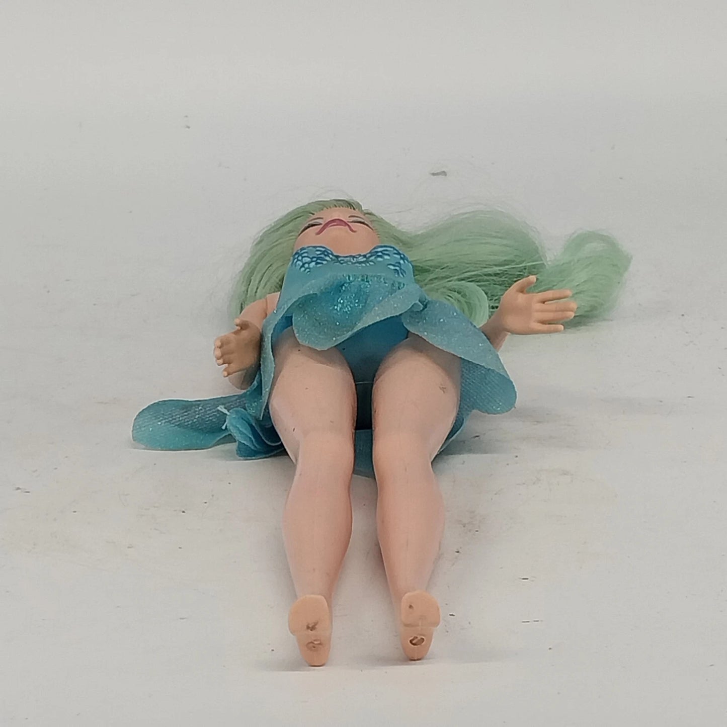 Mattel Barbie Fairytopia Fairy Doll Green Hair Blue Dress Head 1999/2005 Body