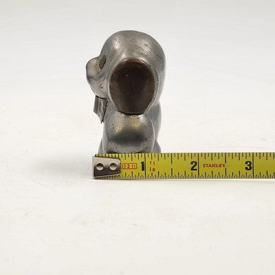 Pewter Brass Puppy Figurine Big Eyes Ears Small Dog Statue China 2.75"