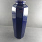 Toyo Kutani Cobalt Blue Vase Japan 10.5" Gold Inlay Peacock Flowers Vintage