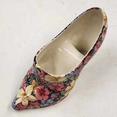 Royal Winton Porcelain Shoe Figurine 6" Grimwades Florence Floral England 1995