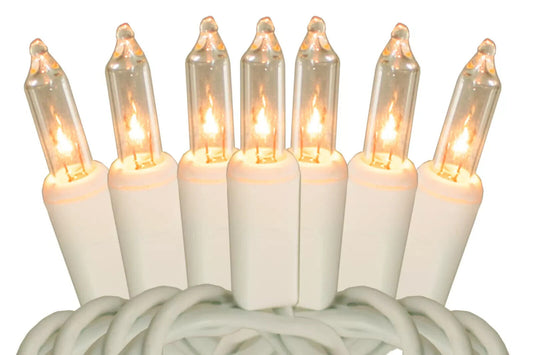 Clear Mini String Christmas Lights Set 100 Count Incandescent Bulb Indoor or Out