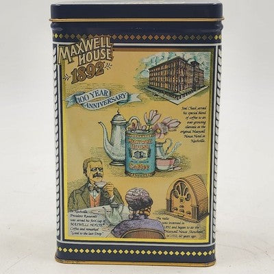 Maxwell House Coffee Tin 100 Year Anniversary 1892-1992 Vintage Collectible Can