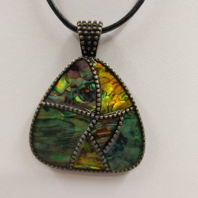 Lia Sophia Potpourri with Genuine Abalone and Bronze Corded Adjustable Necklace