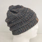 C C Cozy Confetti Beanie Dark Grey Knit Winter Hat Multi-Color Fleck One Size