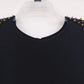 ELFE by Elif Erturk Black Studded Shoulder Top Womens EU 42 Sleeveless Small