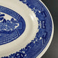 Buffalo Pottery Blue Willow Oval Serving Platter 13" Antique Restaurant Ware USA