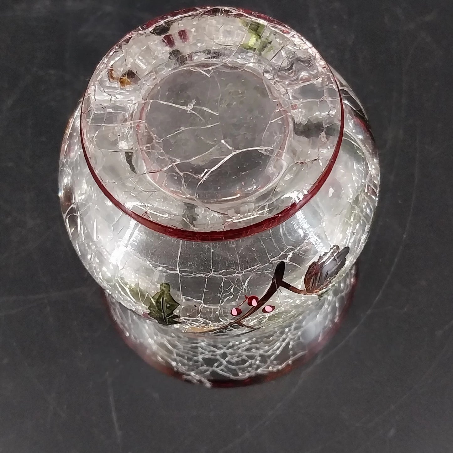 Yankee Candle Song Bird Crackle Glass Wax Burner Goblets 3 Pc Christmas Chipped