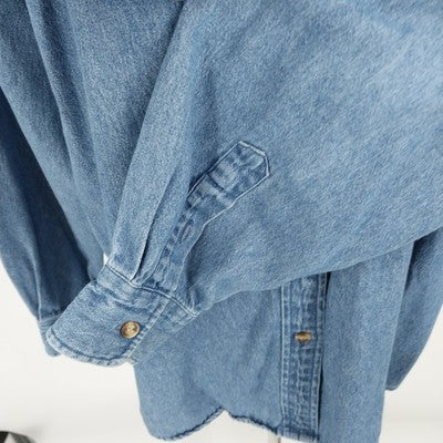 Cambridge Dry Goods Women’s Denim Shirt Size Large Long Sleeve Button Up Blue