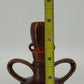 Japanese Brown Rickshaw Decanter Saki Shot Stopper Ceramic Hand Painted Barware