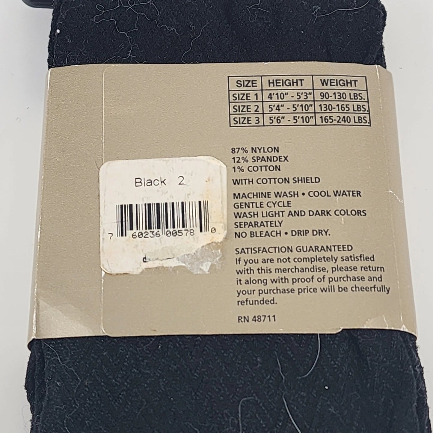 Massini Womens Black Fashion Tights Size 2 NWT Hosiery