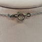 Blue Teal Rhinestone Flower Pendant Necklace Silver Tone Teardrop Stones 15"