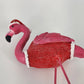 Christmas Flamingo Figurine 11" Resin & Wire Pink Holiday Decor Knit Coat & Hat
