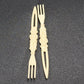 Agiftcorp Cocktail Forks with Floral Carved Celluloid Holder Cream Hong Kong 1978