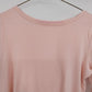 Talbots Petites Light Pink Boat Neck Top Women SP Pima Cotton 3/4 Sleeve 21"