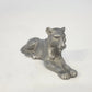 Pewter Reclining Mountain Lion Cougar Figurine 2.5" Vintage Wildlife Animal 1990