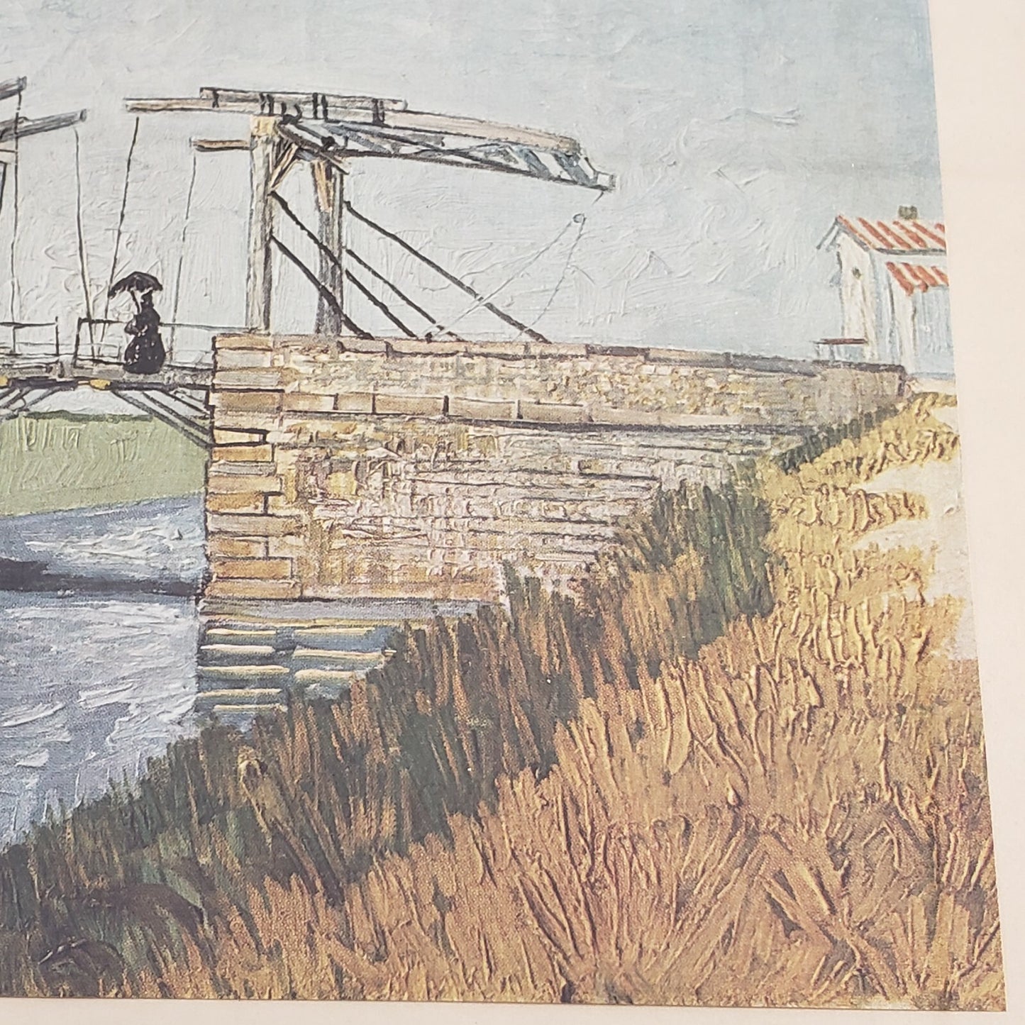 Framed Print Vincent van Gogh Langlois Bridge at Arles Vintage 1950 Wall Art 10"