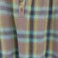 J.Jill Plaid Embroidered Popover Shirt Green Women's Medium Petite Long Sleeve
