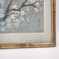 Birds Cherry Blossoms Chinese Silk Print Bamboo Framed Matted 13" x 17"