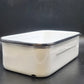 White Enamelware Lasagna Roasting Baking Pan Black Rim 14 in Farmhouse Vintage
