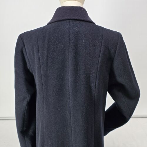 Women's Double Breasted Wool Oval Coat Buttoned Size 4 Long Classic Warm Jacket