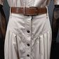 Liz Claiborne Chic Beige Cotton Button Front Shirt Dress with Belt Pockets Sz 4