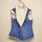 Sleeveless Blue and White Fleece Lined Vest Medium Cotton Polyester Material