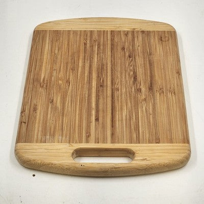 Natural Bamboo Dual Color Cutting Board Double Sided 12"x9" with Cut out Handle
