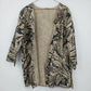 Hot Cotton Women's M Jacket Open Front & Blouse Beige Black 2 Piece Set Floral