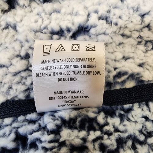 Serra Lady Sherpa Quarter Zip Pullover Coat NWT Large Muffler Pocket Blue Frost