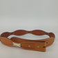 Brown Leather Basketweave Ranger Belt No Buckle 1.5" Marked 38 Vintage JJ Stamp