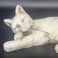 Cast Stone Curled Cat Statue Garden Gate Designs Heavy Concrete Sculpture Decor