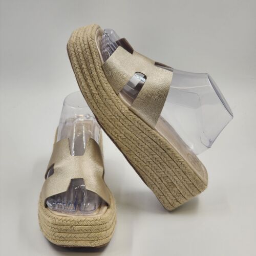 MKS Women's Size 10 Nude Platform Wedge Slip-on Hemp Sandals Columbia