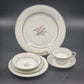 Noritake Crest 6 Piece Place Setting Lily of the Valley 5421 Platinum Trim Vtg
