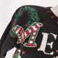 Tiara International Merry Christmas Sweater Size S Shoulder Pads Holiday Scene