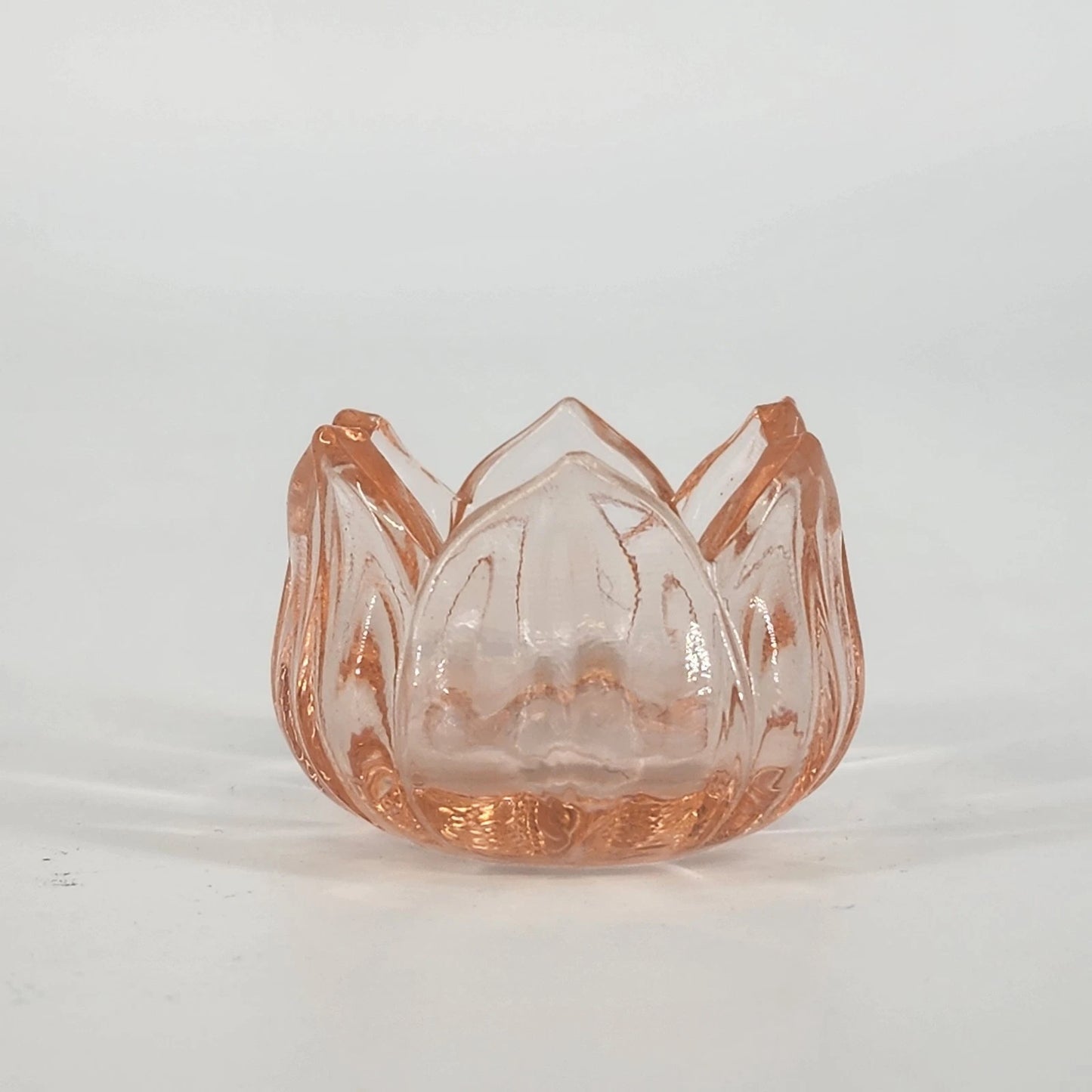 Westmoreland Pink Glass Lotus Flower Open Salt Cellar Individual Dip 1.25" Vtg