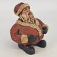 Studio Pottery Santa Claus Figurine Hand Sculpted Round Distressed Christmas 5"