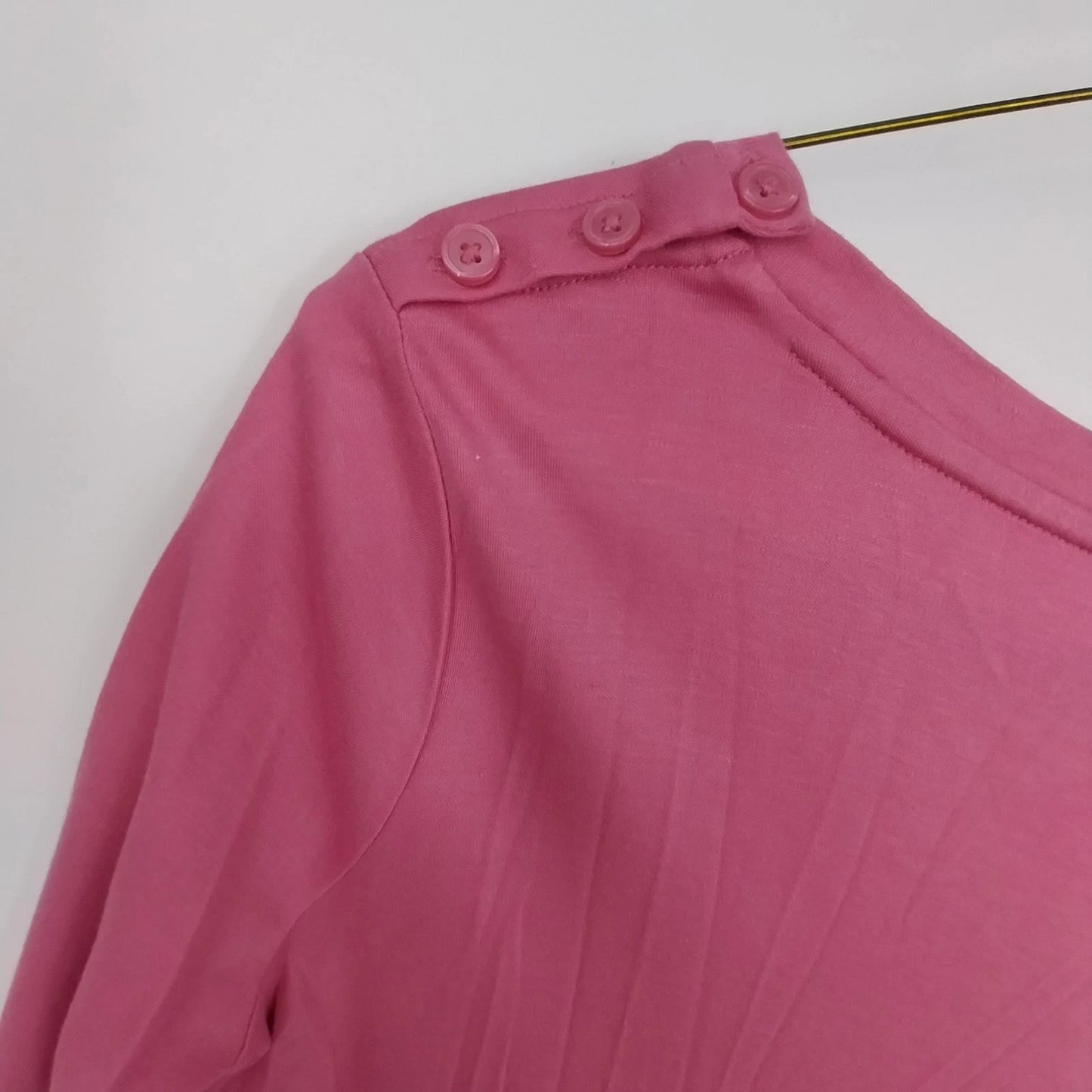 Talbots Pink Tunic Top Women SP 3/4 Sleeve Supima Cotton Modal 21" Crew Neckline