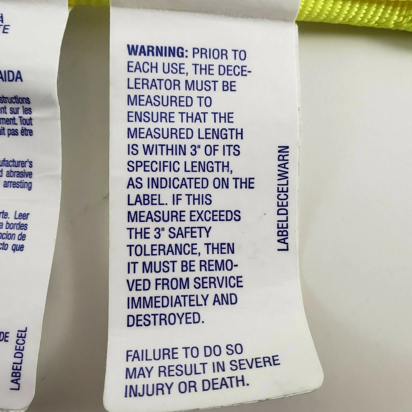 Decelerator Energy Absorbing Lanyard North Safety FP28829/6 HV Yellow Certified