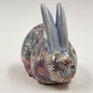 Ethan Allen Home Collection Bunny Rabbit Ceramic Multicolor Floral 5" x 4" x 3"