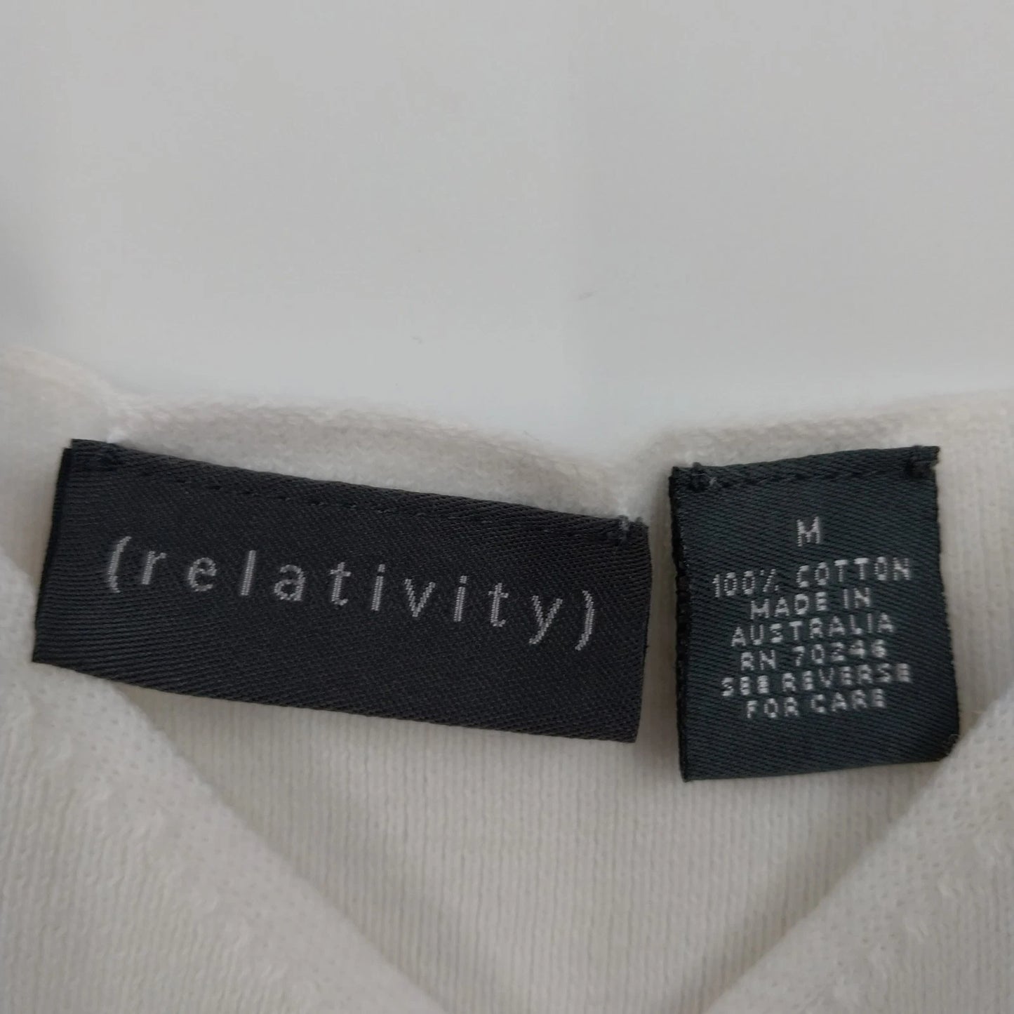 Relativity Women's Medium White Rib Knit Tank Top V Neck Sleeveless 100% Cotton