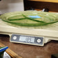 Anchor Hocking Cameo Ballerina Green Uranium Glass Grill Plate 10.5" Vintage