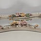 Large Capodimonte Porcelain Mirror Dresser Vanity Tray Roses Hour Glass Shape