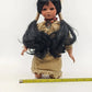 Native American Porcelain Doll Indigenous Girl Kneeling Traditional Dress 12"