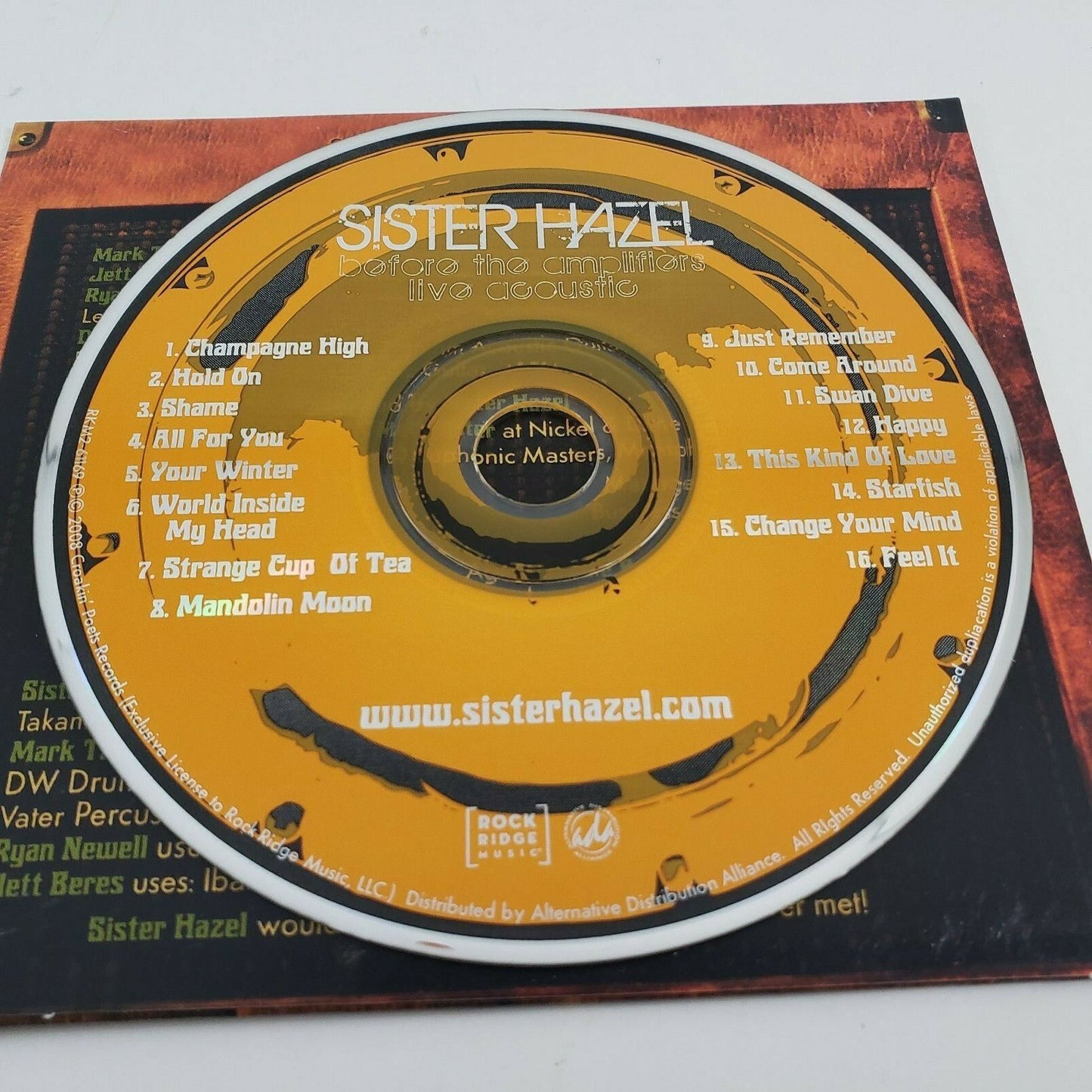 Before The Amplifiers Live Acoustic by Sister Hazel CD 2008 16 Track Album