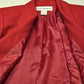 Norton McNaughton Red Wool Blazer Size 6 Single Button Zipper Pockets Fully Line