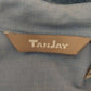Tan Jay Women’s Blue Floral Embroidered Blouse Sz 16 Cotton Long Sleeve Top