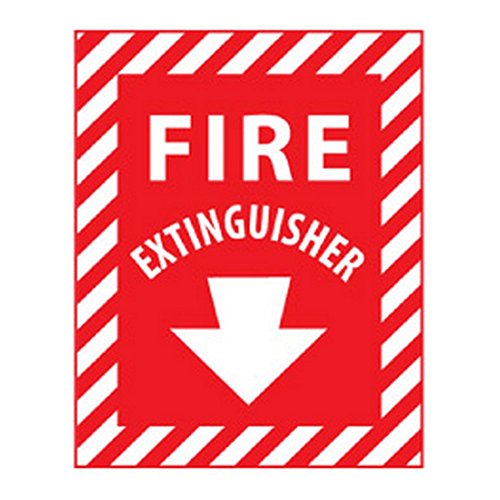 NMC FXPSER Fire Extinguisher Safety Sign 9"x12" Rigid Plastic Red with Arrow
