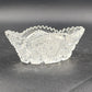 Imperial Glass Nucut Lead Crystal Oval Serving Bowl Sawtooth Edge 6.5" Vtg 50s