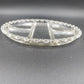 Condiment Dish Plate Divided Five Section Part Clear Glass Bubble Edge 11.25"
