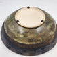 Ochre Green Glazed Pottery Bowl Basket Weave Outer Design Ceramic Lusterware 12"